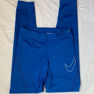 NIKE cobalt blue perforated leggings